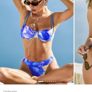 Blue Floral Bikini Set